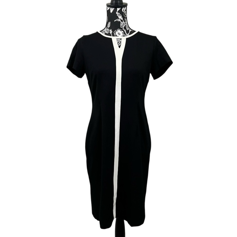Talbots Black Dress with White Trim